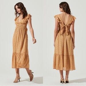 ASTR Montreal floral midi dress with tie back
